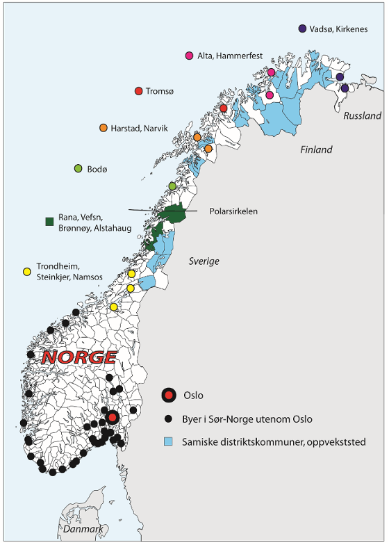 Oversikt over geografisk omr&aring;de