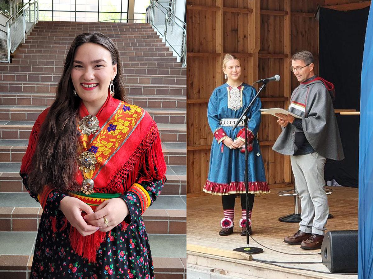 2 damer oppstilt i en kollasje