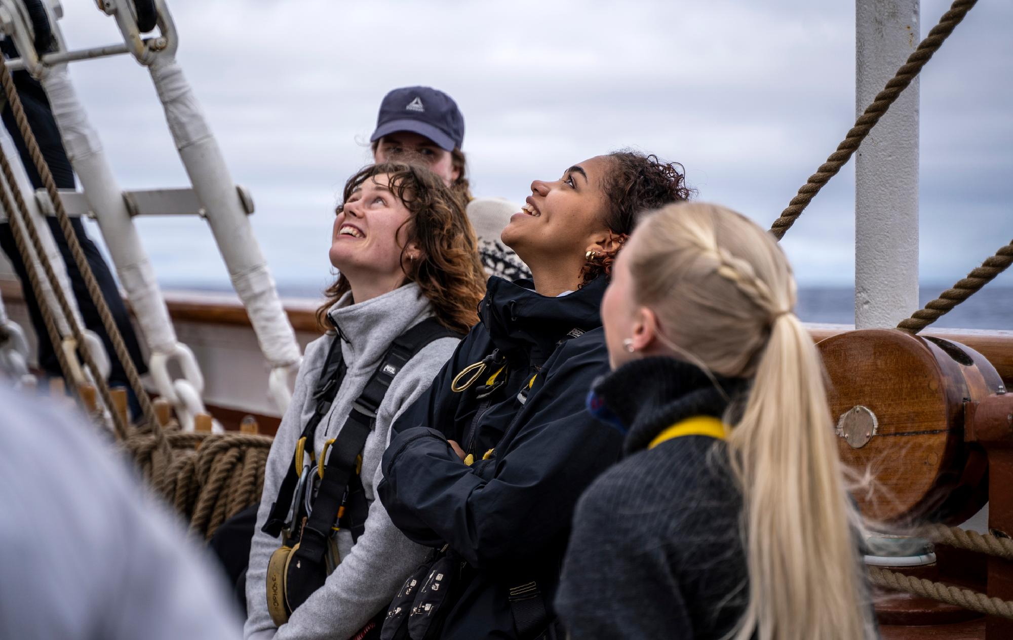 Students on a sail boat Students on a sail boat