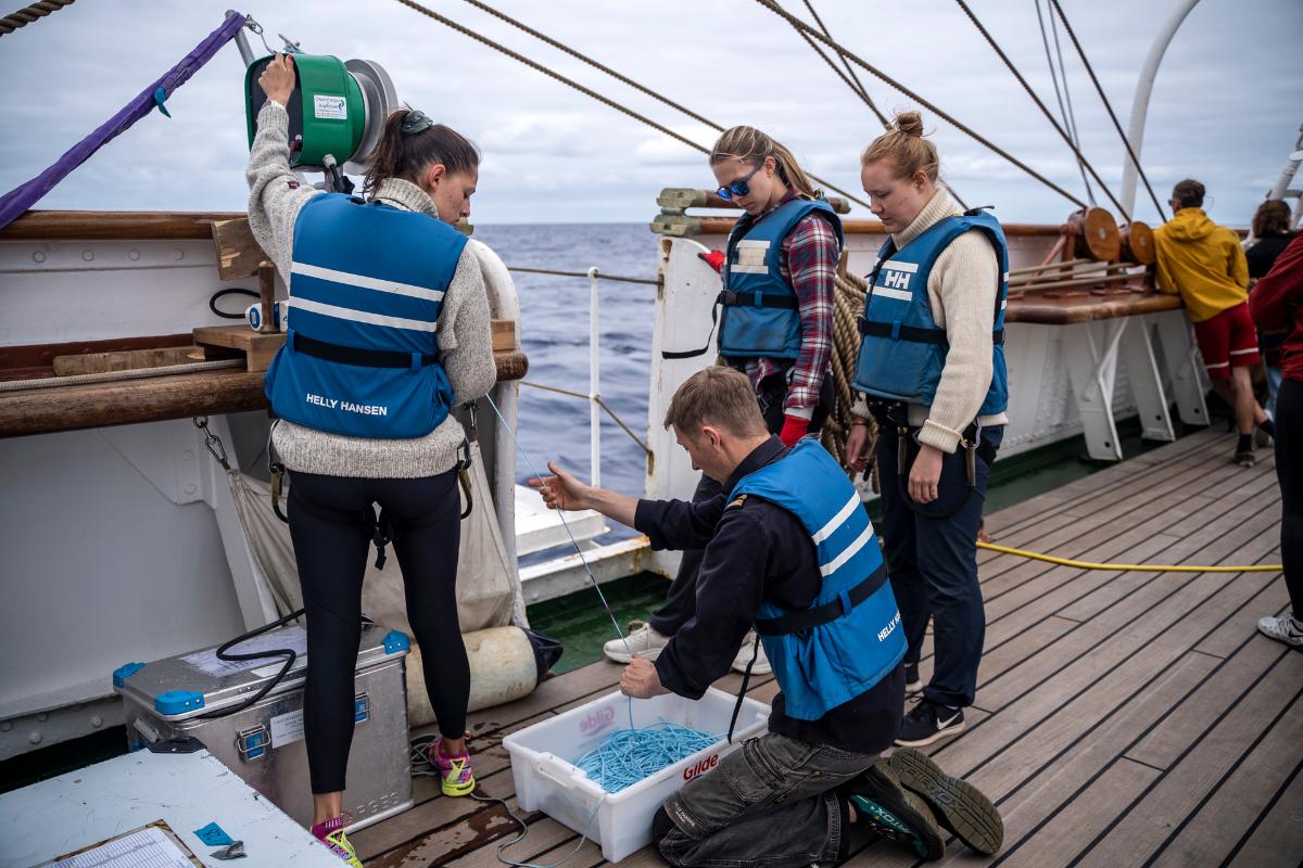 Students on board a ship Students on board a ship