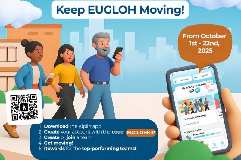 Illustrasjons-/bannerbilde for Keep EUGLOH Moving! – Walking Challenge (2nd Edition) / EUGLOH utfordrer deg til å komme i bevegelse