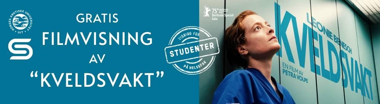 Illustrasjons-/bannerbilde for  Gratis visning av filmen "Kveldsvakt" for studenter på Det helsevitenskapelige fakultet