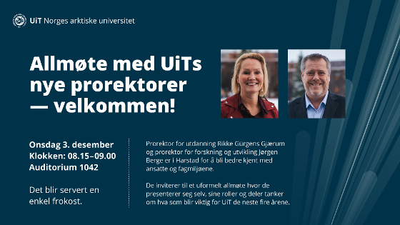 Illustrasjonsbilde for Allmøte med UiTs nye prorektorer – velkommen!