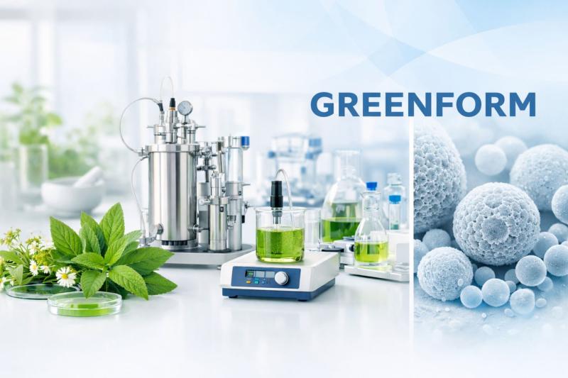 Illustrasjons-/bannerbilde for B&aelig;rekraftig gr&oslash;nn ekstraksjon og partikkelutvikling i legemiddelproduksjon/ Sustainable Green Extraction and Particle Engineering for Development of Pharmaseuticals