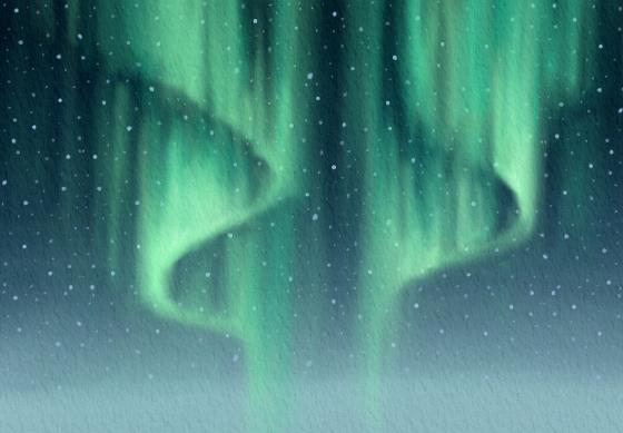 Illustrasjonsbilde for KREATIVT VERKSTED | Akvarellmaling: nordlys