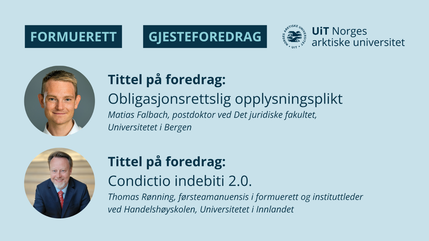 Illustrasjons-/bannerbilde for Gjesteforedrag innen formuerett med Matias Falbach og Thomas Rønning